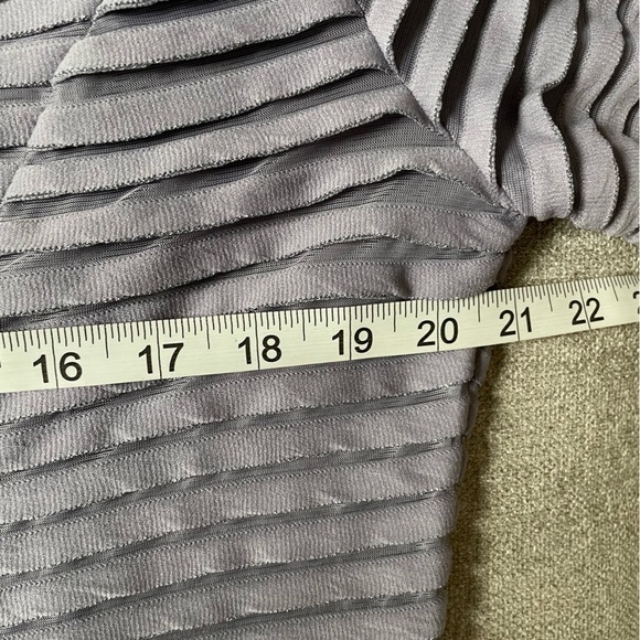 Clara Sunwoo Dove Grey Boutique Metallic Sheer Double Zip Tiered Top Jacket Fun - Picture 15 of 16